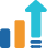 Icon of a growing bar chart with an upward arrow.