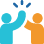 Icon of two people high-fiving.