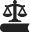 Balanced scale icon symbolizing justice or legal services.