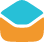 Envelope icon with a teal and orange design.